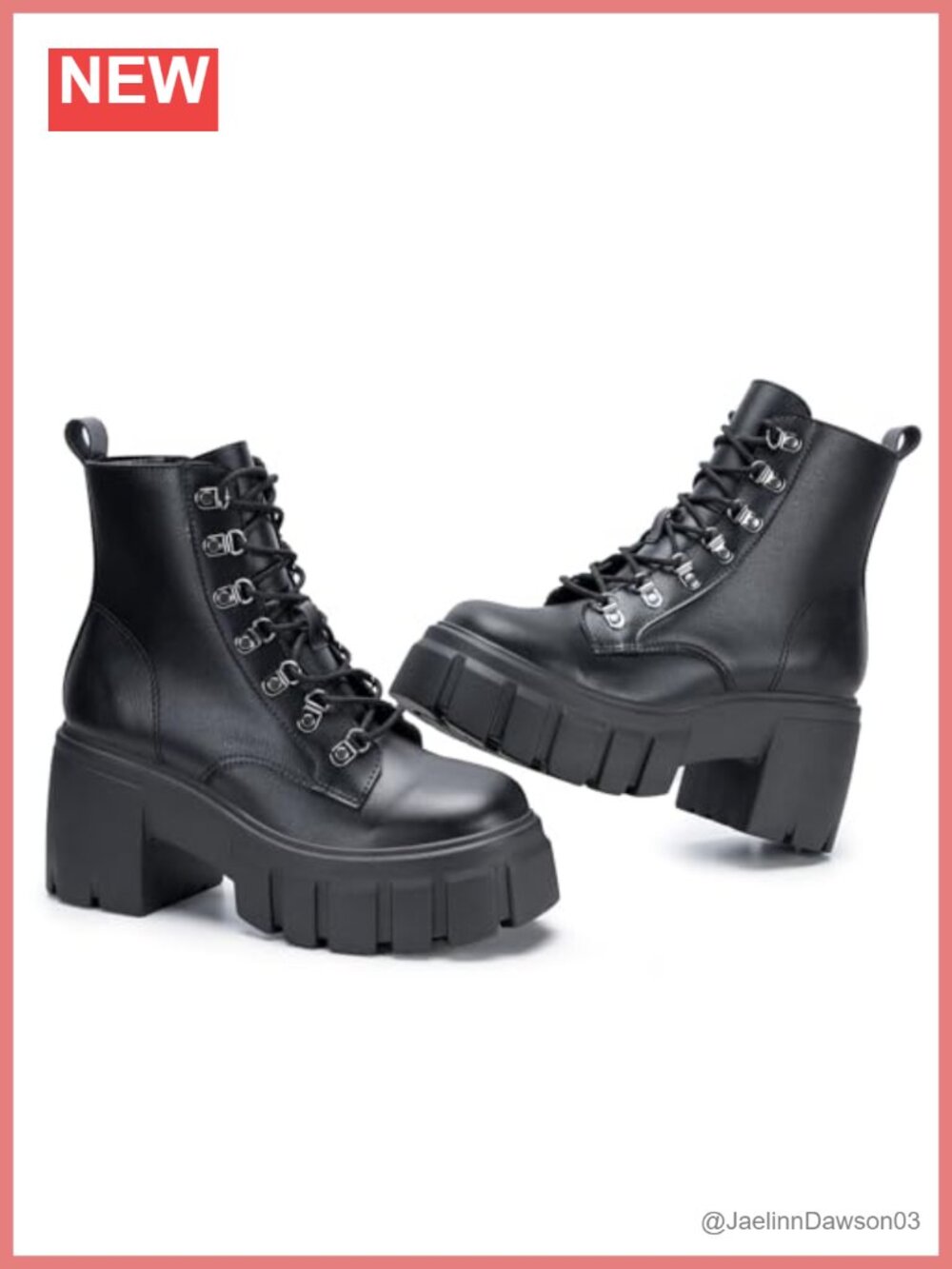 Women's Combat Lace Up Ankle Booties Chunky Heel Platform Side Zipper